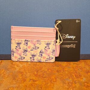 Disney Stitch Tropical Heart Pastel Cardholder ID Wallet Lilo Loungefly NWT